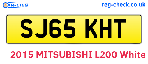 SJ65KHT are the vehicle registration plates.