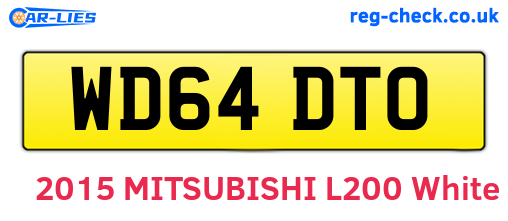 WD64DTO are the vehicle registration plates.