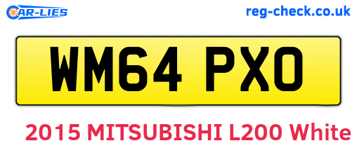 WM64PXO are the vehicle registration plates.