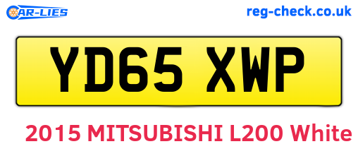 YD65XWP are the vehicle registration plates.