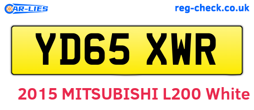 YD65XWR are the vehicle registration plates.