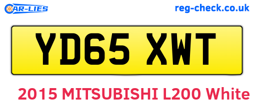 YD65XWT are the vehicle registration plates.