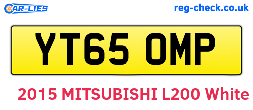 YT65OMP are the vehicle registration plates.