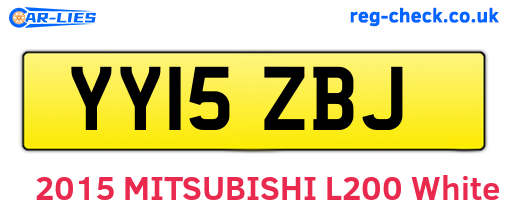 YY15ZBJ are the vehicle registration plates.