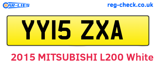 YY15ZXA are the vehicle registration plates.