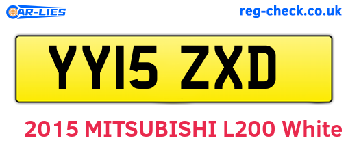 YY15ZXD are the vehicle registration plates.