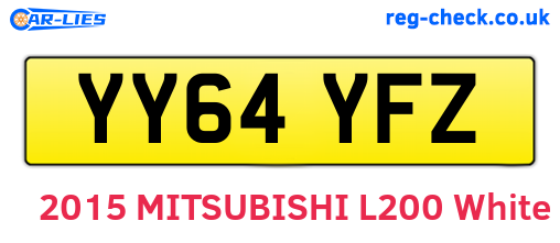 YY64YFZ are the vehicle registration plates.