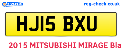 HJ15BXU are the vehicle registration plates.