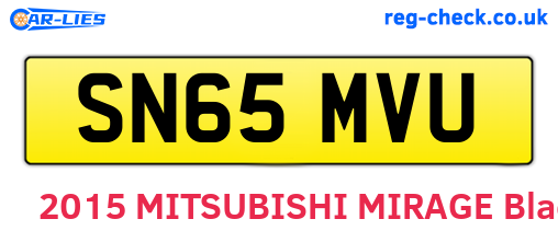 SN65MVU are the vehicle registration plates.