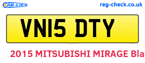 VN15DTY are the vehicle registration plates.
