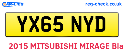YX65NYD are the vehicle registration plates.