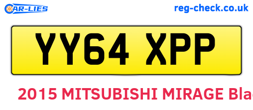 YY64XPP are the vehicle registration plates.