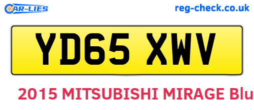 YD65XWV are the vehicle registration plates.