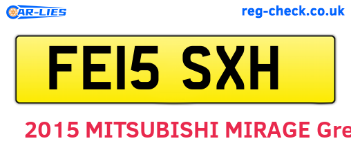 FE15SXH are the vehicle registration plates.