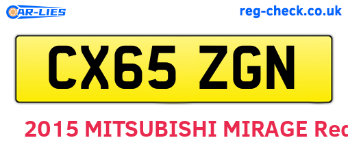 CX65ZGN are the vehicle registration plates.