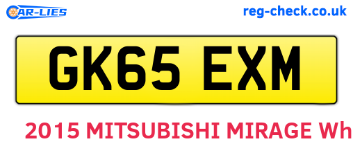 GK65EXM are the vehicle registration plates.