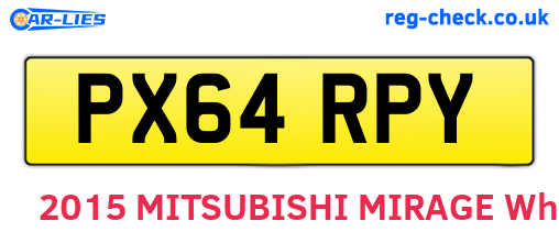 PX64RPY are the vehicle registration plates.