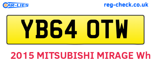 YB64OTW are the vehicle registration plates.