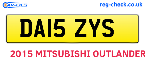 DA15ZYS are the vehicle registration plates.