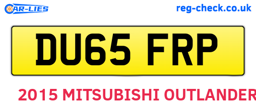 DU65FRP are the vehicle registration plates.