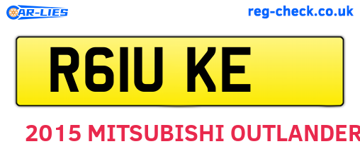 R61UKE are the vehicle registration plates.
