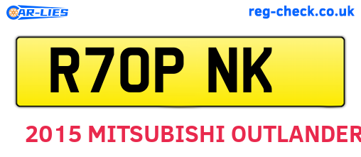 R70PNK are the vehicle registration plates.