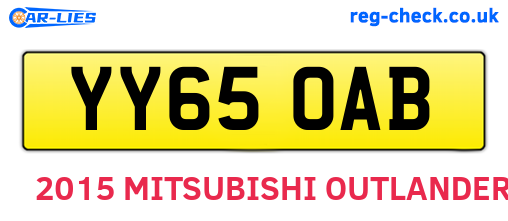 YY65OAB are the vehicle registration plates.
