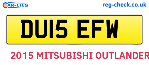 DU15EFW are the vehicle registration plates.