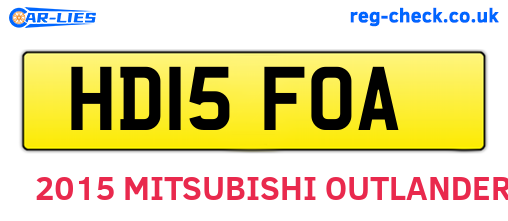 HD15FOA are the vehicle registration plates.