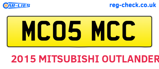 MC05MCC are the vehicle registration plates.