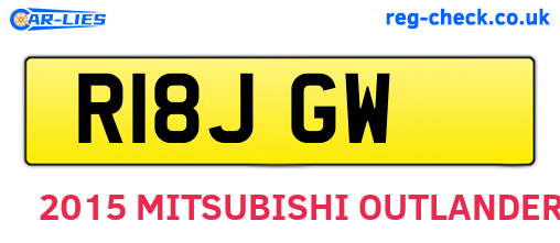 R18JGW are the vehicle registration plates.