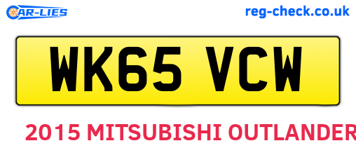 WK65VCW are the vehicle registration plates.