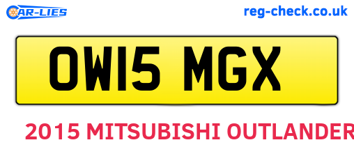 OW15MGX are the vehicle registration plates.