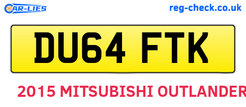 DU64FTK are the vehicle registration plates.