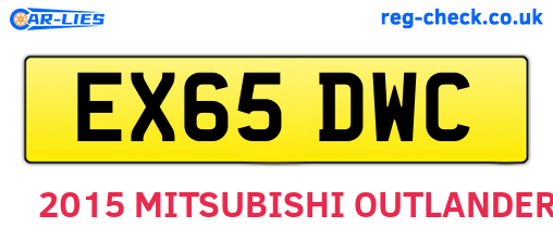 EX65DWC are the vehicle registration plates.