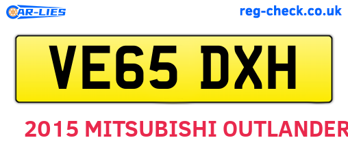 VE65DXH are the vehicle registration plates.