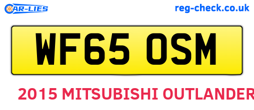 WF65OSM are the vehicle registration plates.