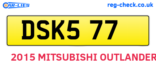 DSK577 are the vehicle registration plates.