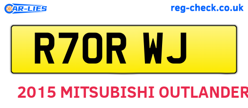 R70RWJ are the vehicle registration plates.