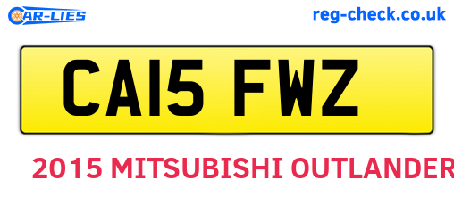 CA15FWZ are the vehicle registration plates.