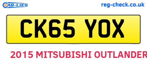 CK65YOX are the vehicle registration plates.