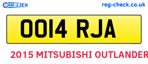 OO14RJA are the vehicle registration plates.