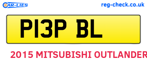 P13PBL are the vehicle registration plates.