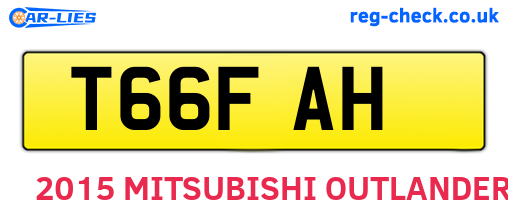T66FAH are the vehicle registration plates.