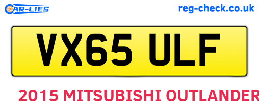 VX65ULF are the vehicle registration plates.