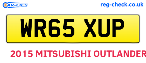 WR65XUP are the vehicle registration plates.