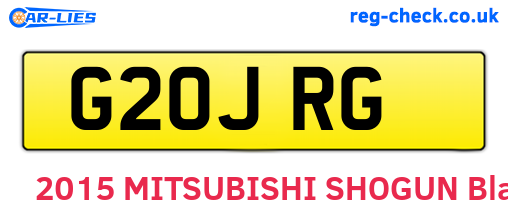 G20JRG are the vehicle registration plates.