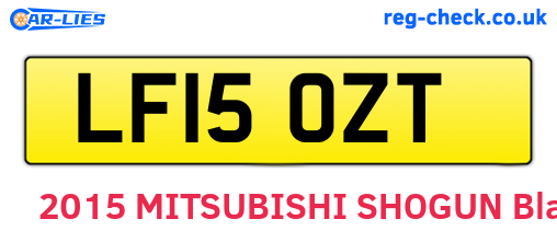 LF15OZT are the vehicle registration plates.