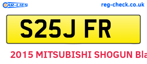 S25JFR are the vehicle registration plates.