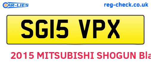 SG15VPX are the vehicle registration plates.